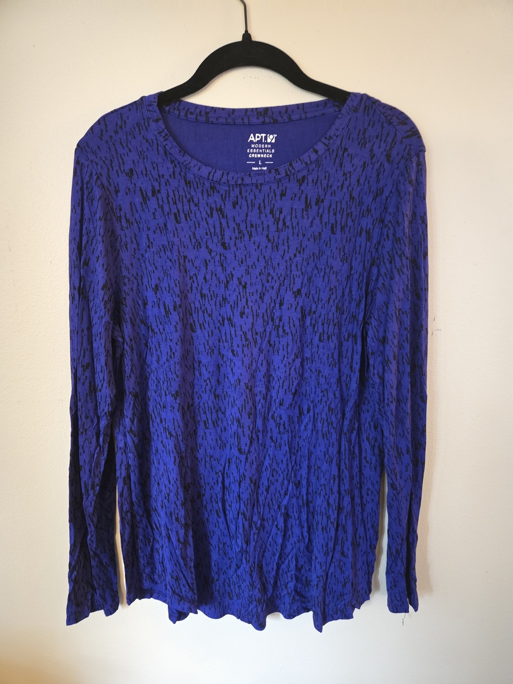 Apt. 9 Royal Blue Long Sleeve Top with Black Flecking